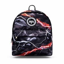 Image of HYPE UNISEX BLACK SMOKEY STORM OUTLINE CREST BACKPACK SCHOOL BAG