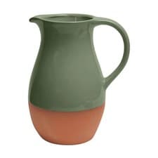 Image of Dexam Sintra Glazed Terracotta Jug Olive Green