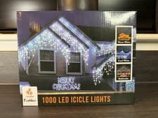 Image of Christmas Outdoor Icicle Multifunction Lights - 1000 Led's - White