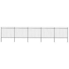 Image of Garden Fence with Spear Steel 8.5x1.5 m Black Q1R4