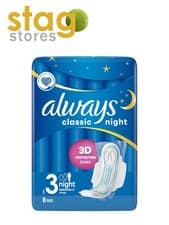 Image of Always Classic Night Pads - Size 3 Wings - Pack Of 8 Pads