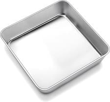 Image of Joyfair 9 Inch Cake Tin, Stainless Steel Square Baking Tin/Small Roasting Pan, C