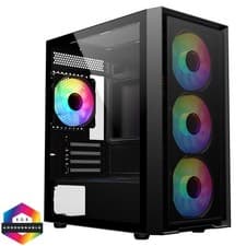 Image of CiT Luna Airflow Micro-ATX Black PC Gaming Case Mesh Front Panel CIT-LUNA-BLK