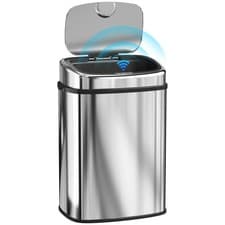 Image of HOMCOM 50L Sensor Bin, Stainless Steel Kitchen Bin with Automatic Close