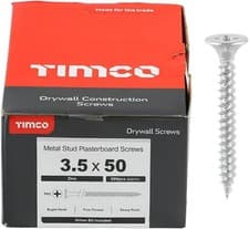 Image of TIMCO BZP PH2 Philips Drywall Screws - 3.5 x 50 - Zinc - Box of 1000