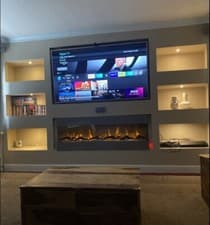 Image of 2025 Panoramic 3 Sided Electric LED Media Wall Fire - Grey Mantel Style 42 50 60