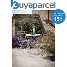 Image of Garden Trading Outdoor Indoor Rive Droite Patio Bistro Set Chairs Clay Steel