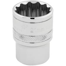 Image of Draper Expert Quality 1/2" Square Drive Hi-Torq 12 Point Socket - 21mm