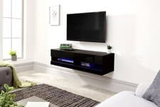 Image of Galicia 120cm Wall TV Unit TV Stand Storage Shelf LED Living Bedroom Black