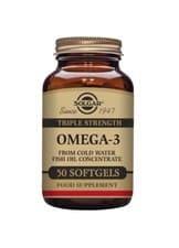 Image of Solgar Triple Strength Omega 3 - 50 Softgels - Free of Gluten, Wheat, Yeast