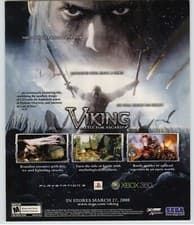 Image of Viking: Battle for Asgard PS3 Xbox 360 2008 Vintage Video Game Print Ad/Poster