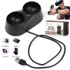 Image of Dual Charger Charging Dock Motion For PlayStation PS MOVE PS4 VR Controller UK