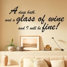 Image of Wall Sticker Bath Glass Wine Funny Quote Bathroom Decor Vinyl Decals Art Mural