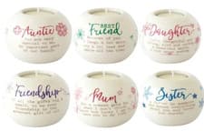Image of Tea Light Holder Reusable Ceramic Someone Special Mum Nan Family or Friendship