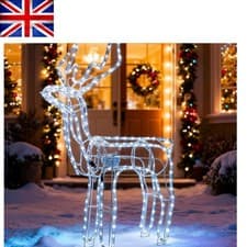 Image of Freestanding 216 LED Cool White Reindeer - Perfect Indoor & Outdoor Decoration