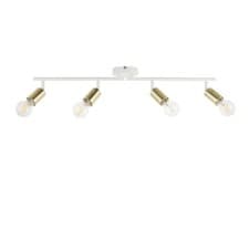 Image of Modern Matt White & Gold 4 Way Adjustable Ceiling Spotlight Downlight Fittings