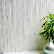 Image of ANAGLYPTA WALLPAPER 80028 THICK WHITE PAINTABLE VINYL DEEP TEXTURED GEOMETRIC