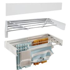Image of Clothes Airer Wall Mounted Towel Drying Rack Extendable Fold Clothes Dryer