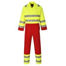 Image of BizFlame Mens Pro Flame Resistant Services Coverall Yellow S