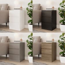 Image of 3 Drawer Skagen High Wooden Bedroom Chest Cabinet No Handle Drawer Storage