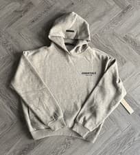 Image of Fear of God Essentials Hoodie Dark Oatmeal, Size Small