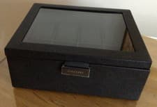 Image of Stackers Glass 8 Watch Box – Black - RRP £85.00