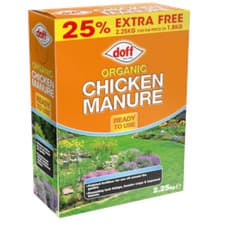 Image of Doff Organic Chicken Manure Garden Growth Plant Food Feed Fertiliser 2.25kg