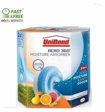 Image of UniBond AERO 360 Moisture Absorber Citrus Refill Tabs Twin Pack (2x450g) Odour