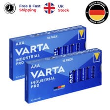 Image of 20 VARTA Industrial Pro AAA Alkaline Batteries 1.5v LR6 LR03 Long Lasting