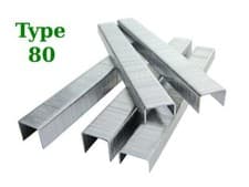 Image of Type 80 series 6 8 10 12 14 16 mm Gauge 21 galvanised upholstery staples
