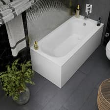 Image of 1600/1700x700 Round Single End Acrylic Bath Inc Legs Panel Option