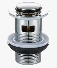 Image of Basin Chrome Clicker waste. Slotted (with overflow) 32MM ( 1. 1/4 inch)