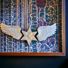 Image of Silver angel wings wall art