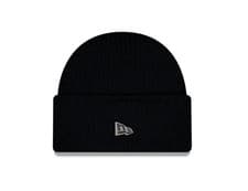 Image of New Era Metal Logo Wide Cuff Winter Beanie in Black