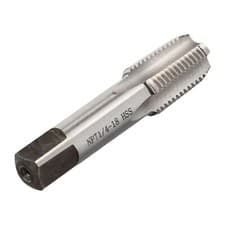 Image of Easy to Use High Speed Steel Screw Threaded Tap for 1/4 18 NPT Taper Pipe