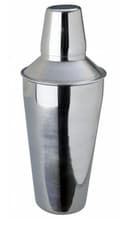 Image of Cocktail Shaker Manhattan Style Stainless Steel 3 Piece Built in Strainer 750ml