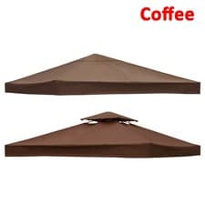 Image of 3x3M Garden Gazebo Top Cover Canopy Replacement Pavilion Roof 1 Tier 2 Tier