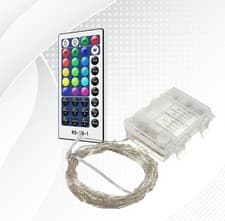 Image of Battery Operated LED 16 Colours in One Fairy Lights Xmas String Party Wedding UK