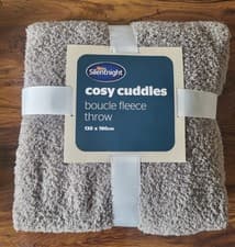 Image of Silentnight Grey Boucle Fleece Throw 130x180cm