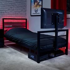 Image of X ROCKER Basecamp RGB Single TV Bed with Storage and App Control, Metal - BLACK