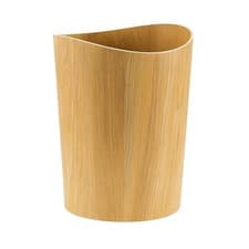 Image of Wood Wastebasket Waste Paper Bin Wooden Paper Basket Trash Can Paper Bin