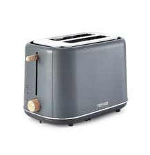 Image of Tower Scandi T20027G 2 Slice Toaster with Adjustable Grey With Wood Accents