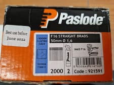 Image of Genuine IM65A F16 Paslode 921591 16g 2000 50mm STRAIGHT Brad 2 Fuel Cell Pack