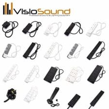 Image of Extension Lead Multi Plug Mains Cables 1 2 3 4 6 8 10 Gang UK Plug Black & White