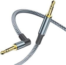 Image of 3.5mm to 3.5mm Aux Cable,1.2M Audio Aux Jack Adapter 90 Degree Nylon Braided to