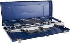 Image of Campingaz Chef Folding Double Burner Stove and Grill, compact gas cooker for cam