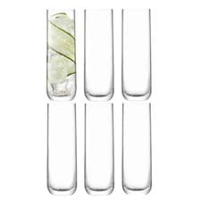 Image of Highball Glasses Set of 6 LSA Borough 420ml Clear Glass Drinkware Home Decor