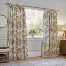 Image of VOYAGE Maison Curtains 90"x90" Long PAIR Trailing Wisteria & Butterflies Floral