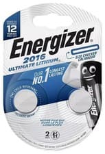Image of CR2016 3V Ultimate Lithium Button Cell Batteries, 2 Pack - E301319500 - NEW