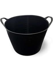 Image of 42L Heavy Duty Black Flexible Trug Bucket with Handles – Large Multipurpose